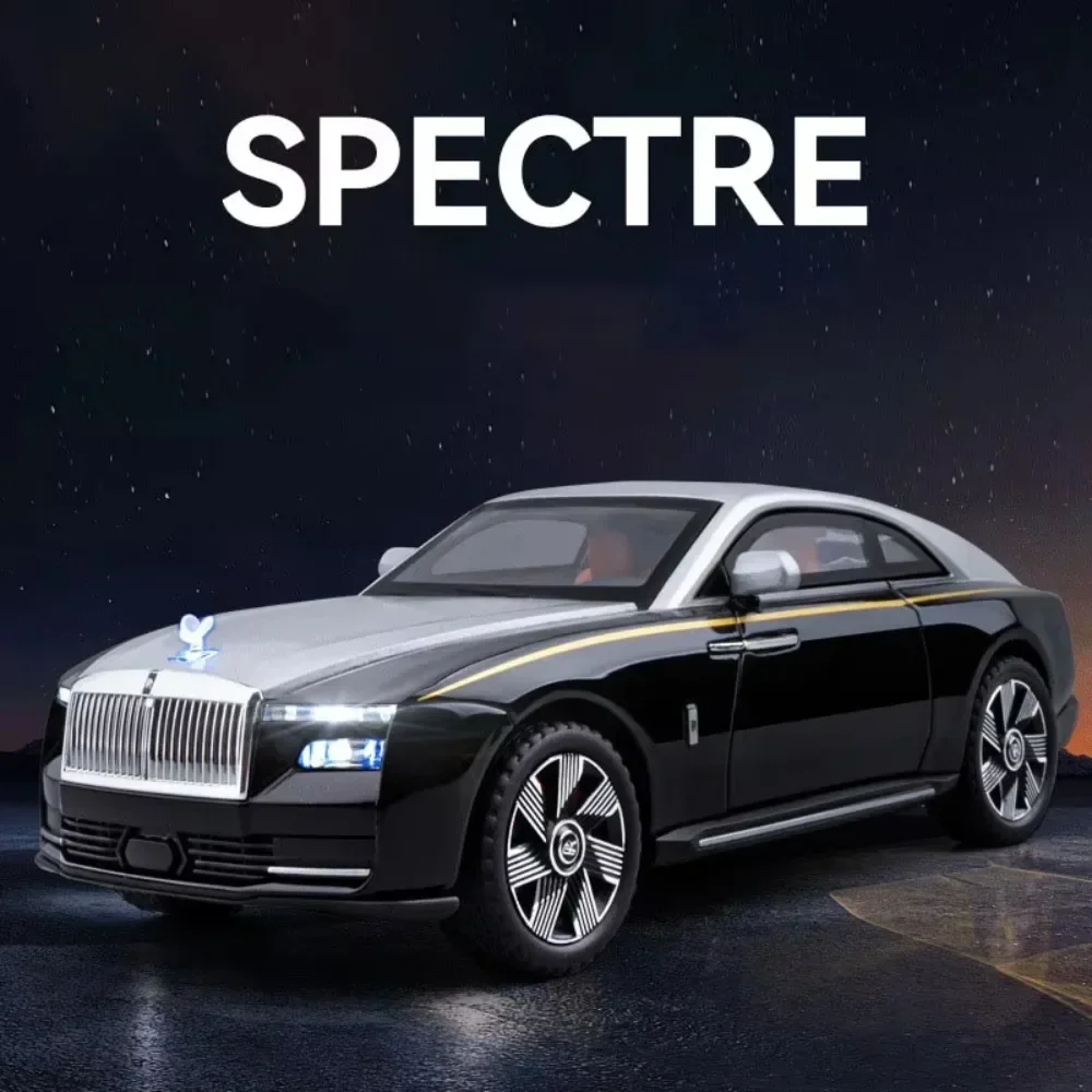 

1/24 Rolls Royce Spectre Toys Модель автомобиля Литой под давлением Спортивные автомобили из сплава 4-дверный открытый звук Свет Отдельный назад Игрушка Фестивальный подарок для подарка