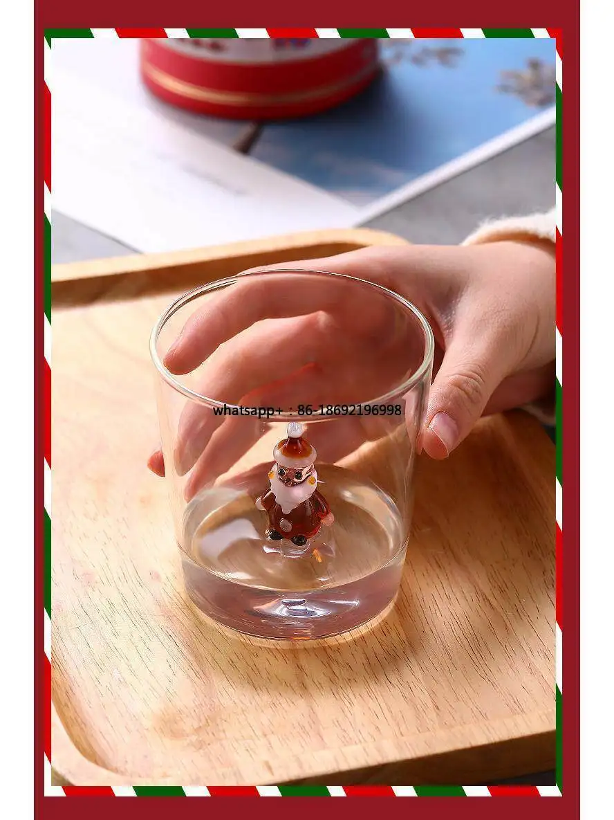 Glass Drinking Cup, High Temperature Resistant Breakfast Milk Cup, High Value Coffee Cup, Christmas Exclusive Wishing Cup