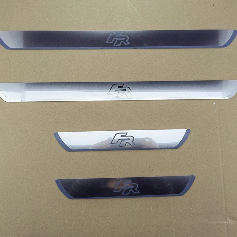 car stickers  Stainless Steel Scuff Plate Door Sill Cover For FR SEAT LEON ARONA ATECA FR Styling Sticker