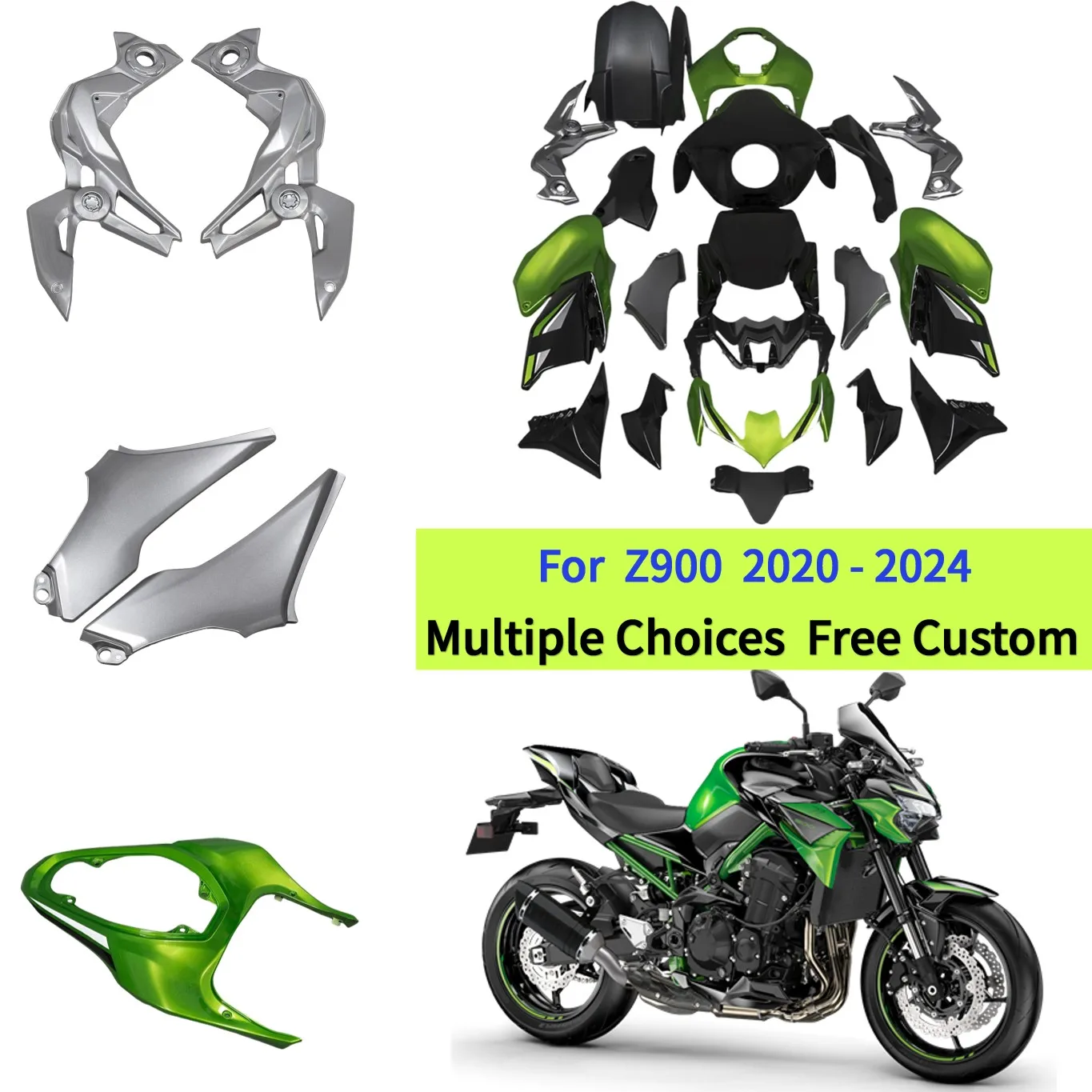 

Naked bike ABS Plastic Body Kit for Z900 2020-2024 | Side Panels Tank Cover Headlight cowl Rear Fairing Modified Accessories