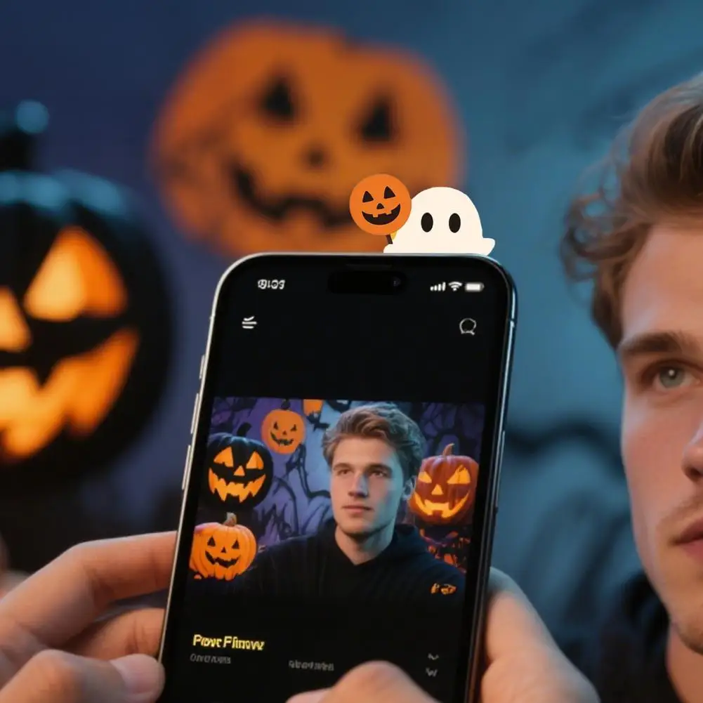 Phone Pendant Fun Phone Accessory Spooky Halloween Ghost Phone Buddy Surprise Toy Set Mini Figure Adhesive for Smartphone