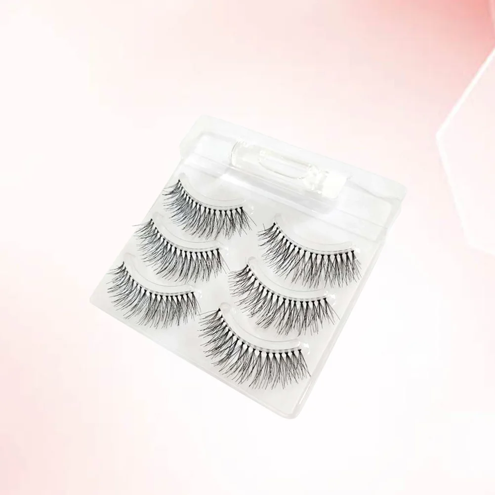 3 pares de cílios postiços nude cruz maquiagem natural longos e grossos cílios postiços fáceis de usar densos para festa diária cílios postiços