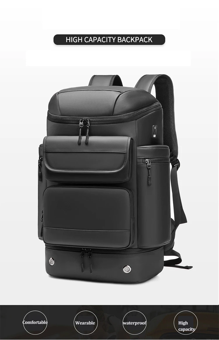 Large Capacity 50L Men Travel Backpack Outdoors Mountaineering Bag  Waterproof Laptop Backpack Business Backpack With Shoe Bag - AliExpress 1524