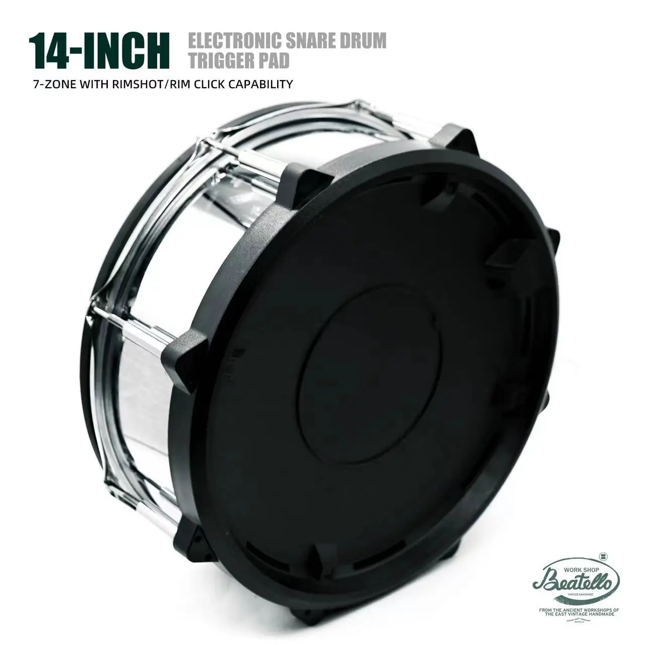 10 -12 -14-Inch Steel Electronic Electric Snare Drum Dual Trigger Sensors With Snare Drum Metal Shell