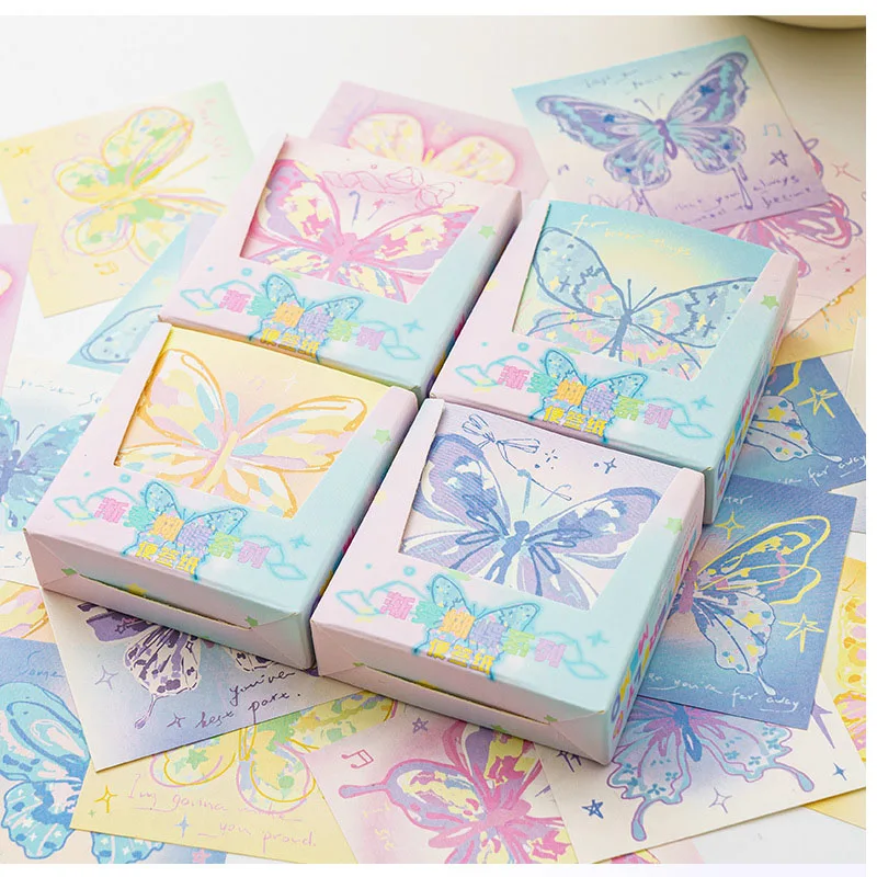 200pcs butterfly style gradient butterfly note paper box origami student creative DIY material Office and study supplies