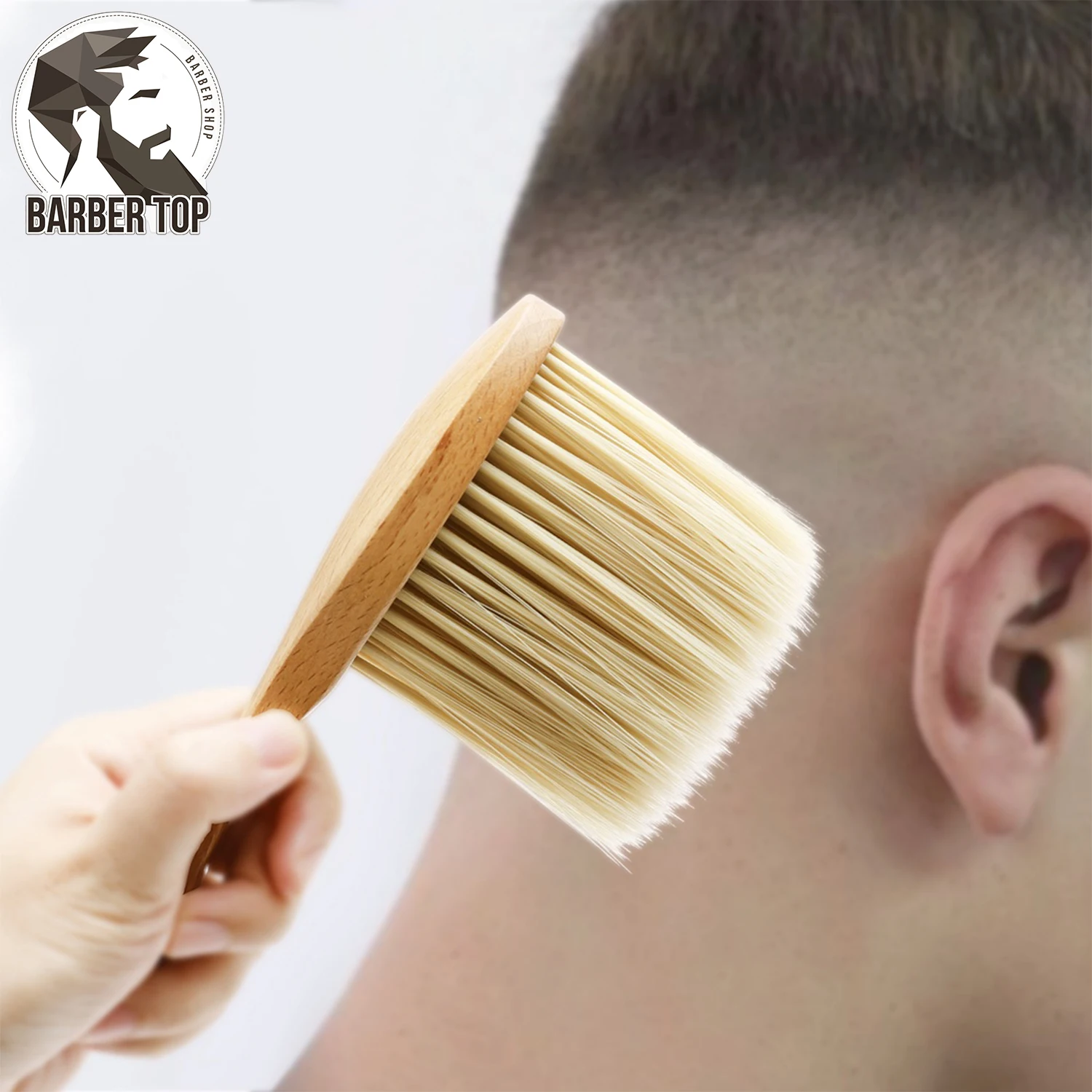 Professional Hair Brush Barber Wooden Hand Held Clean Broken HairBrush Beard Neck Brush Salon Haircut Hairdressing Styling Tools