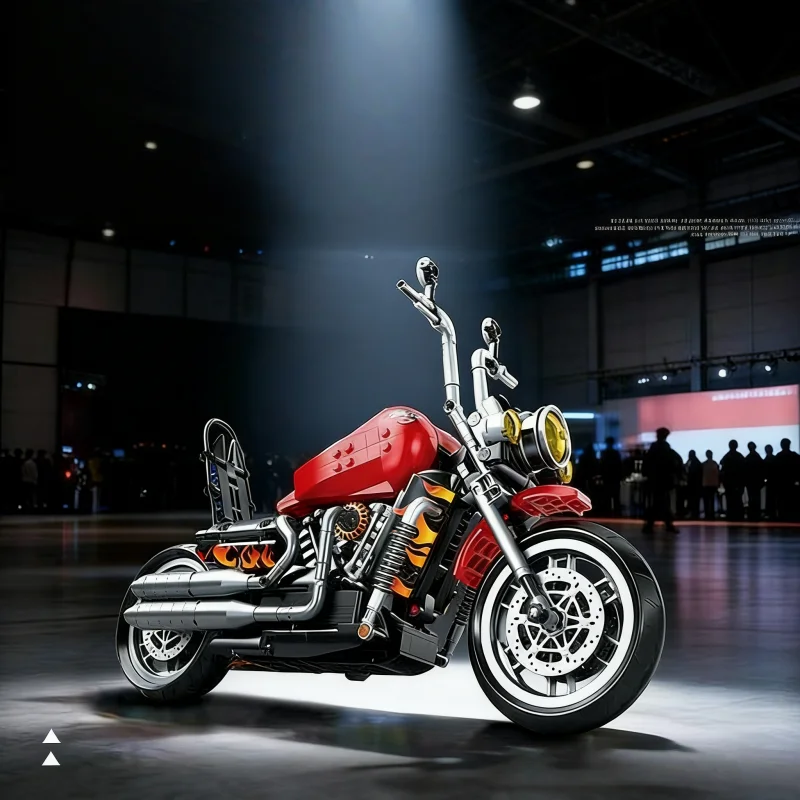 

Набор для сборки мотоцикла, модель мотоцикла серии Technic, оснащенная подвижной подвеской и цепной передачей.