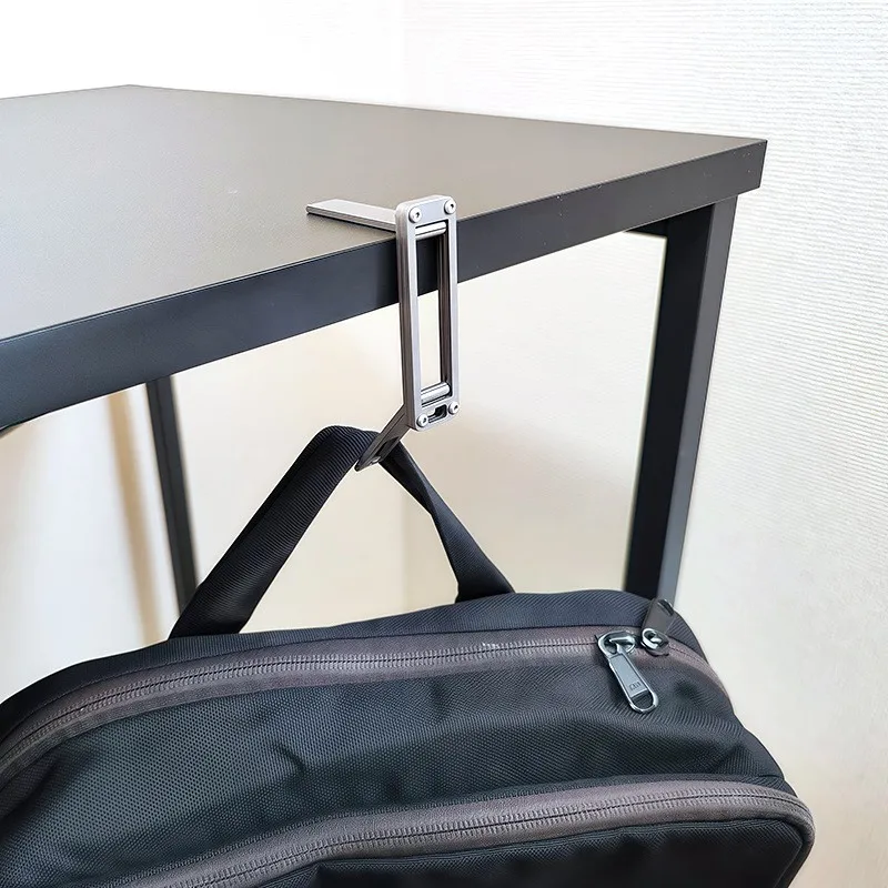 Titanium alloy Desk Bag Hanger Multifunctional EDC Tools Desk Edge Backpack Hook Keychain Buckle - Image 4