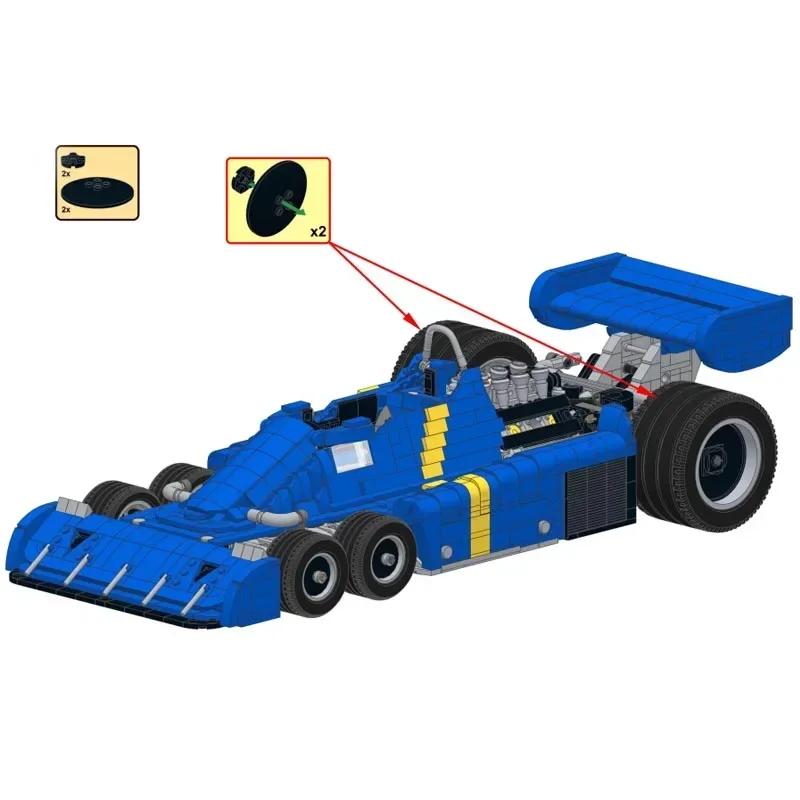 New Technologys MOC-158318 P34 1976 scale 1:8 SuperRace Car Model Buiding Kit Creators Block Bricks Kids Toys Birthday Gifts