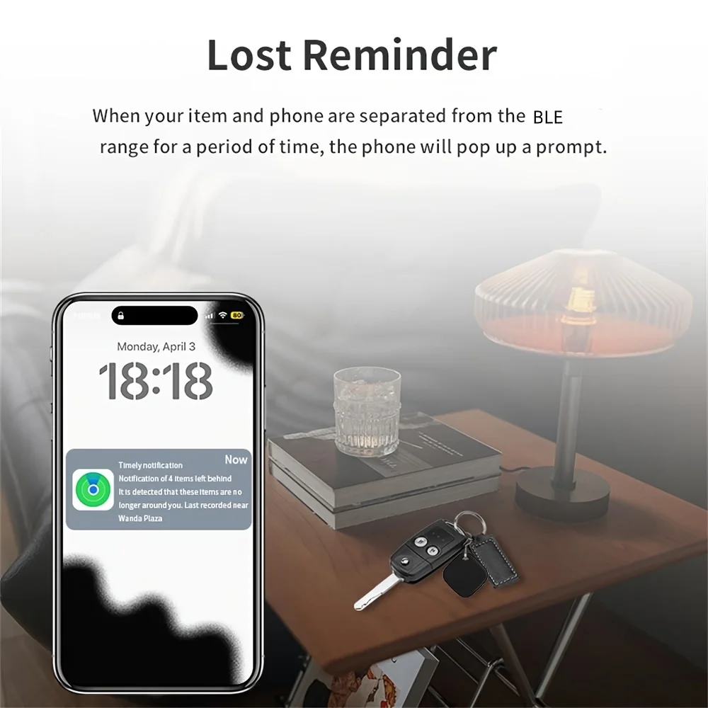 IP67 Waterproof Mini GPS Tracker Bluetooth 4.0 Smart Tag Smart Anti-Lost Device Keys Pet Cars Finder Works with IOS System