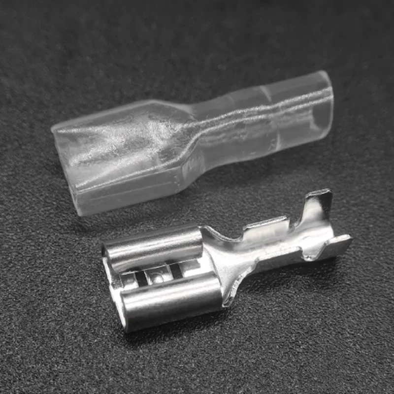 10PCs 2.8/4.8/6.3mm Hook Switch Terminal Sheath Female Interface Plug-in Wiring Cold Compression Terminal Copper Connector