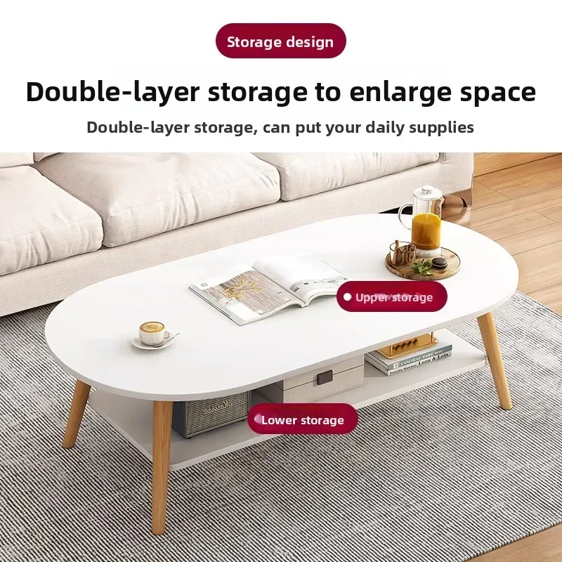 Two Tier Coffee Table Small Apartment Living Room Minimalist Modern Rental Bedroom Living Room Furniture Coffee Table Tea Table