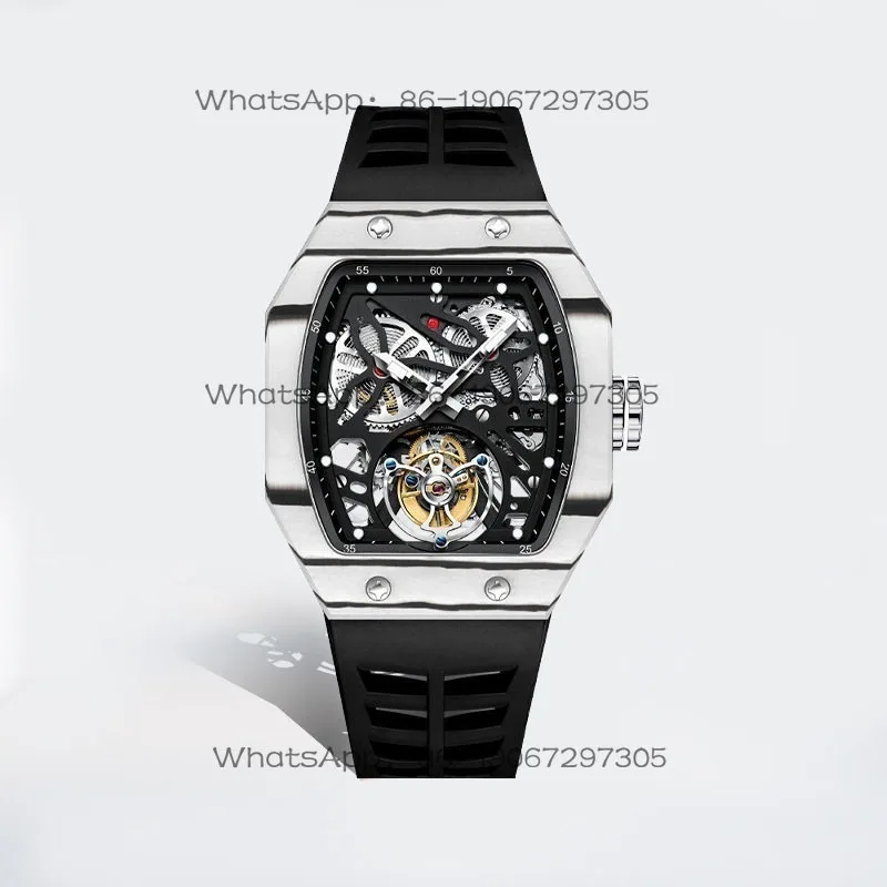 Carbon Fiber Luminous Case Tourbillon Mechanical Watch Hollow Watch