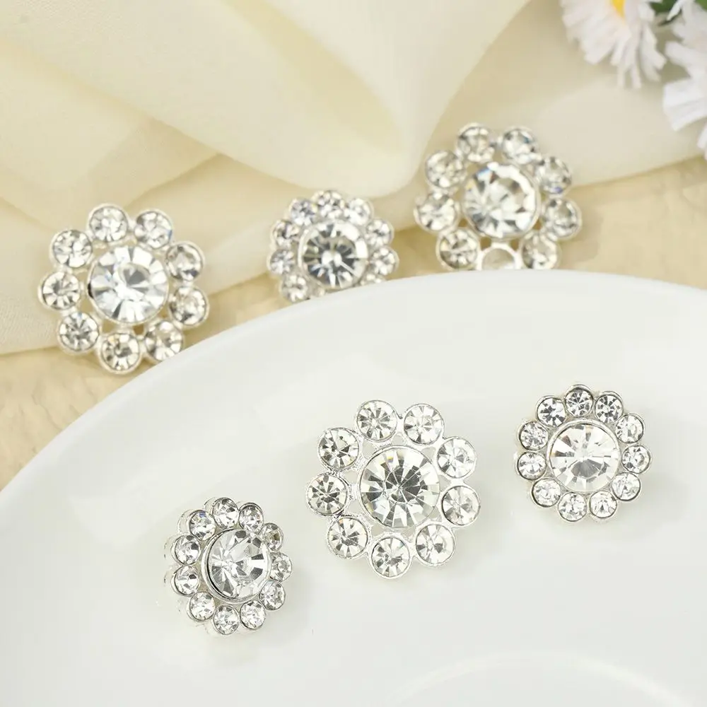 10Pcs/Set Metal Rhinestone Buttons Shirt Sewn Buttons DIY Craft Scrapbook Decoration Accessories