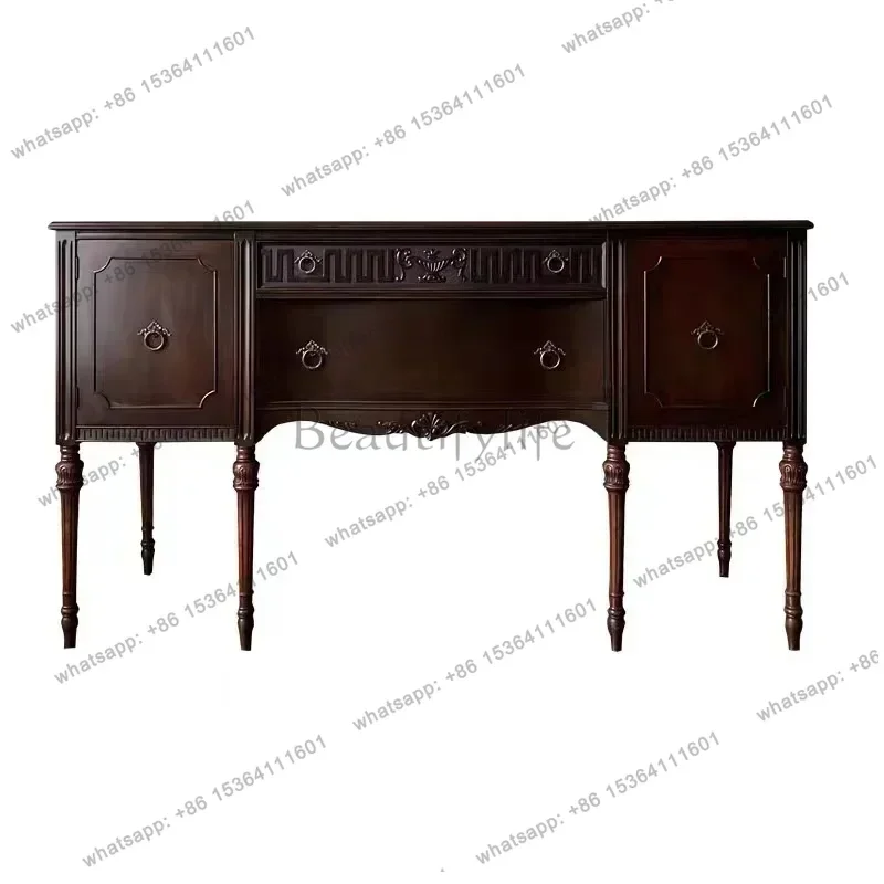 LAmerican rural solid wood porch cabinet entrance foyer retro old dining side locker