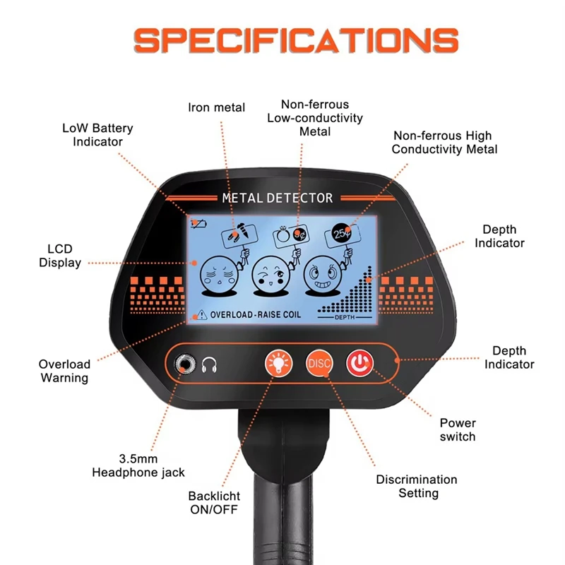 Abmr-detector de metais subterrâneo portátil, alta sensibilidade, praia, tesouro, para crianças, alta precisão, detector de ouro