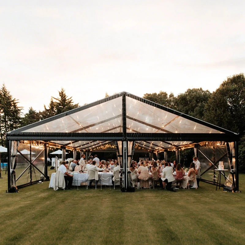 Black Aluminum Frame Pagoda Tent Waterproof PVC Outdoor Event Wedding Party Booth Wind Resistant Marquee Factory Custom Size