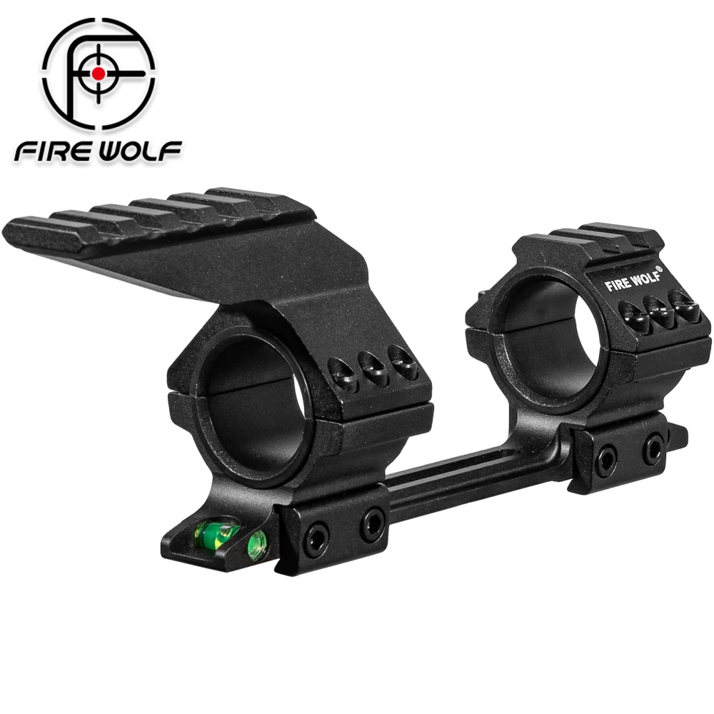 FIRE WOLF Precision 11mm Dovetail 25.4/30mm Scope Rings Anti-Cant Level Low Profile One-Piece Mount With Extended Picatinny Rail