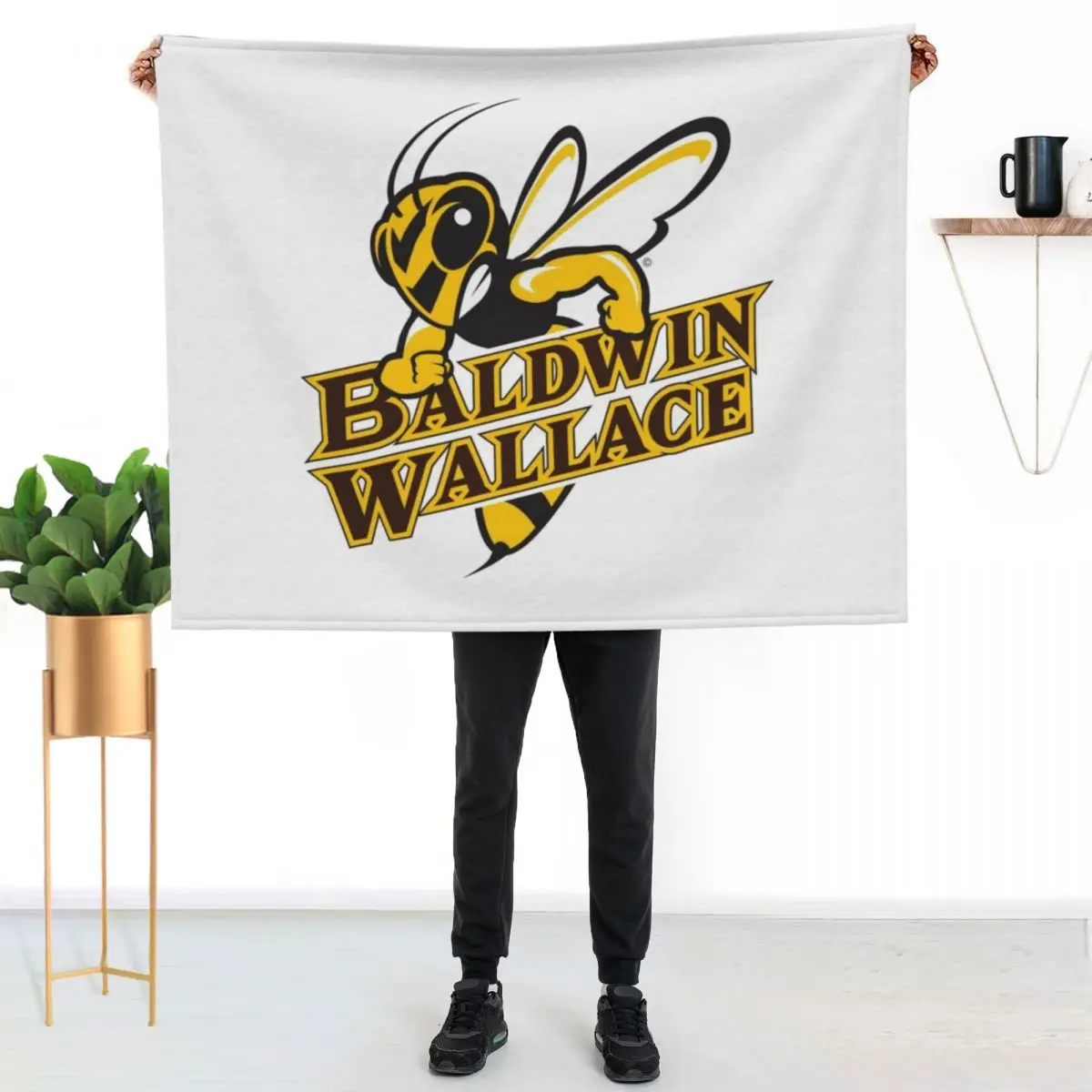 Baldwin Wallace University yellowjackets Throw Blanket for babies Luxury Decoratives Hair Furry Beach Blankets