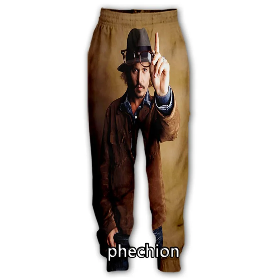 Phechion-Pantalones largos deportivos para hombre y mujer, ropa de calle informal con estampado 3D de Johnny Depp, K174