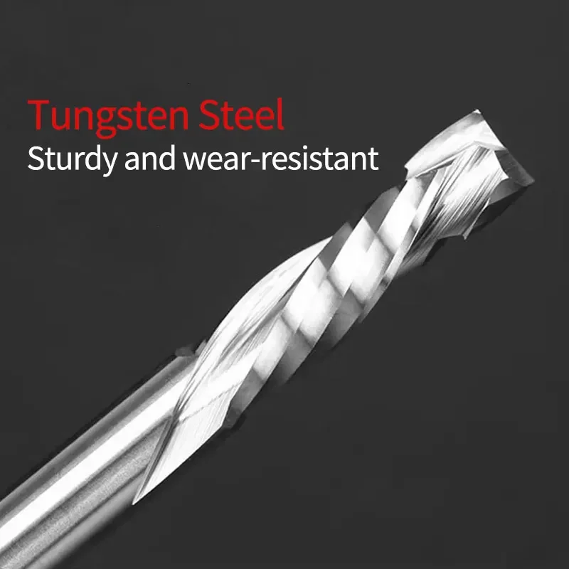 HILIXUN 2Flute Spiral Carbide Milling Tool Compression Milling Cutter Woodwork UP & DOWN Cut CNC Router Wood End Mill Cutter Bit