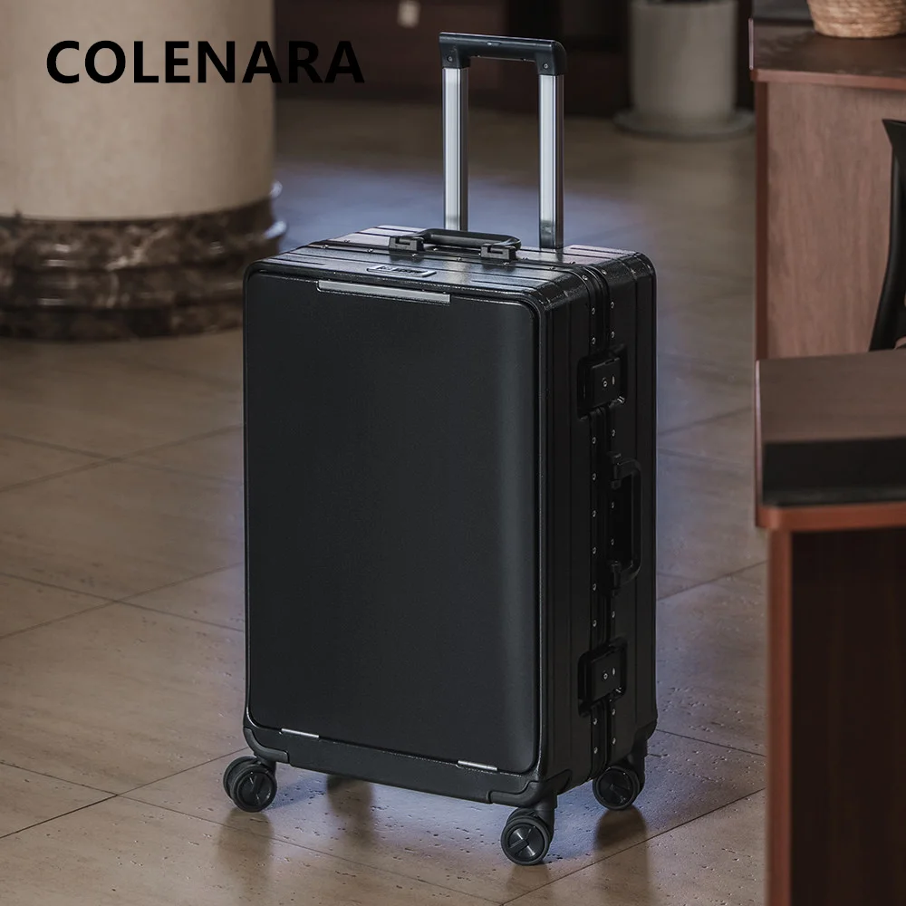 

COLENARA High Quality 20"24"26 Inch Luggage Front Opening Laptop Boarding Case ABS+PC Trolley Case with Wheels Rolling Suitcase