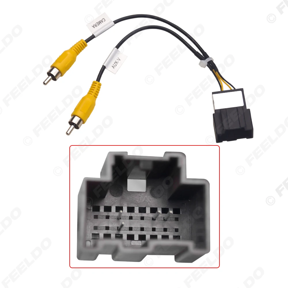 5Pcs Car Rear Camera 16Pin Female Video Plug to RCA Cable Converter for Hummer H2 2008 Parking Reverse Wire Adapter