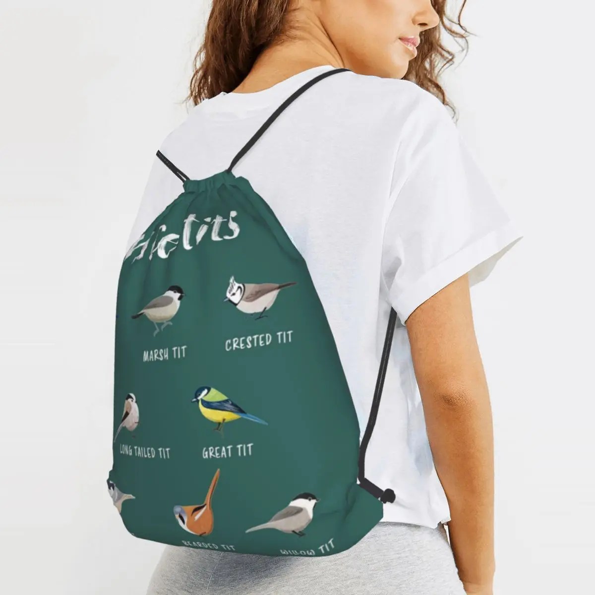 Nice Tits Funny Bird Watching Gift For Birder Men And Women Backpacks Drawstring Bags Sundries Bag Book Bags for Travel School