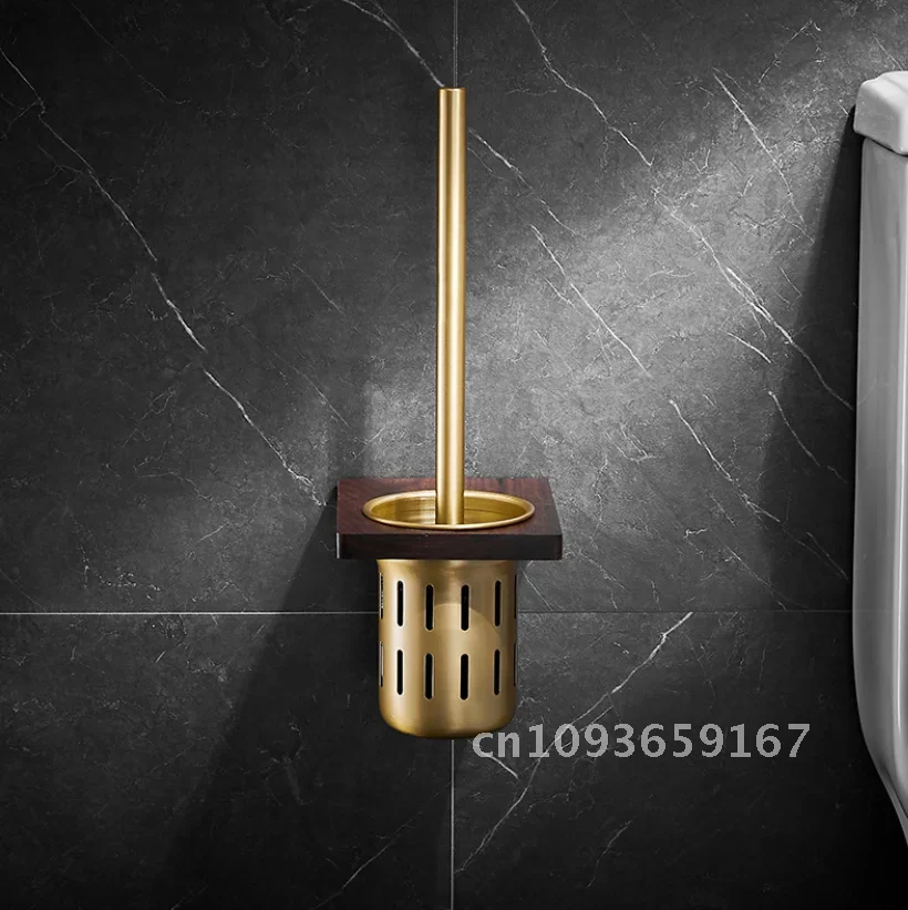 toilet bathroom toilet brush holder wood brush walnut Household Walnut bathroom