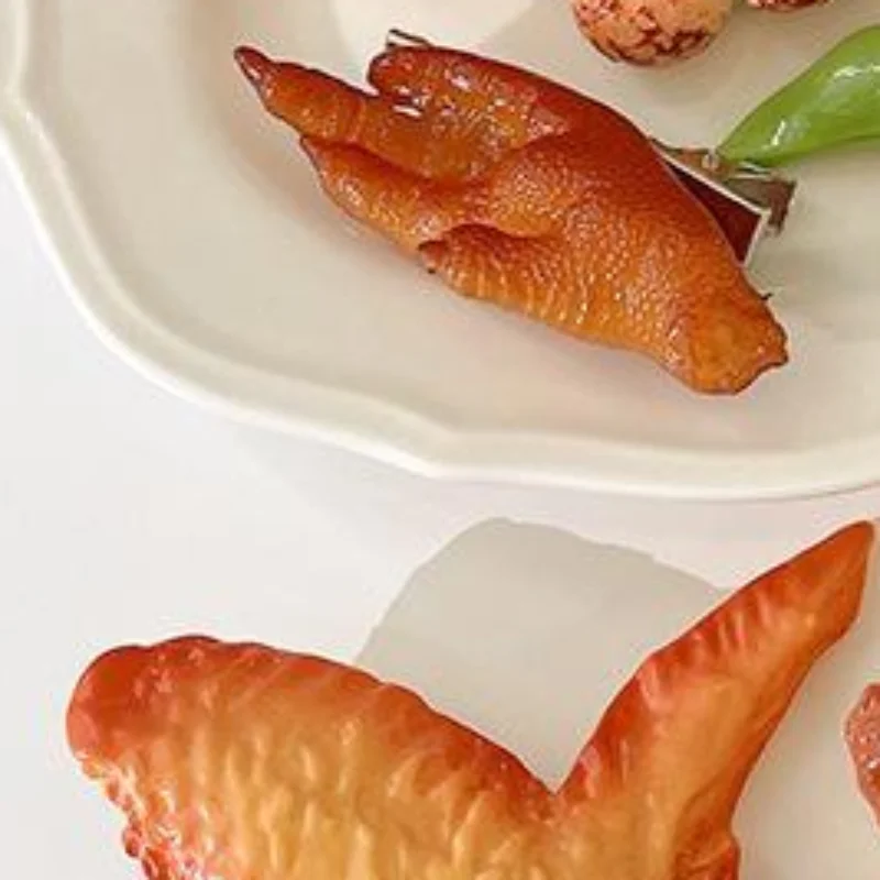 Accesorios para el cabello con forma de costillas de cerdo, horquillas de imitación de comida para mujer, pinzas para el cabello con diseño de alas de pollo, frijoles, algas, camarones fritos y barbacoa