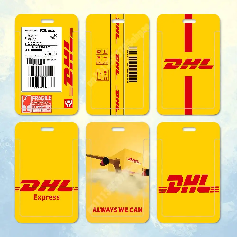 D-DHL-S Worldwide Express Plastic Card Holder Student ID Card Clear Transparent Business Office Supplies