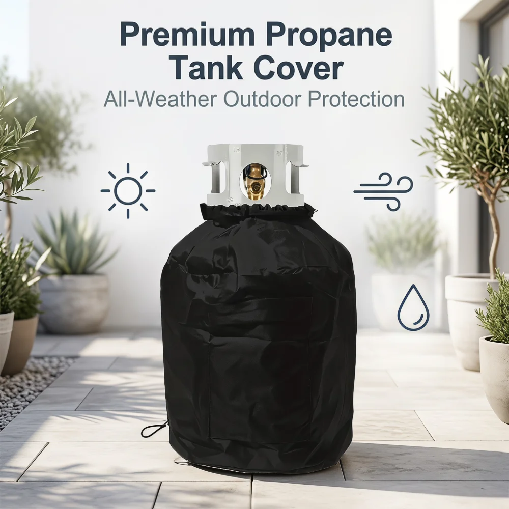 Oxford Fabric 20Lbs Propane Tank Cover Gas Bottle Dust Cover Outdoor Protector for BBQ Grill Cylinder