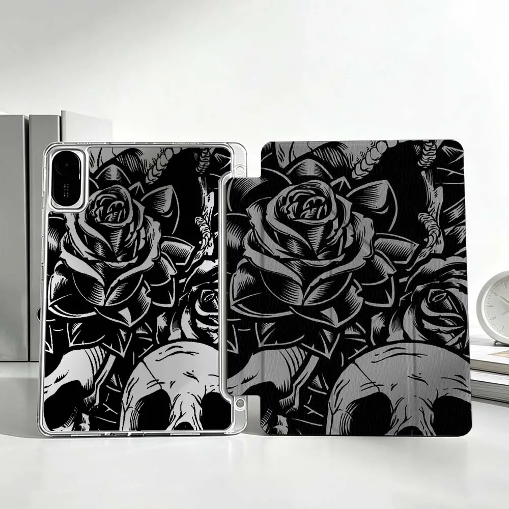 

Floral Skull Pattern Soft For Xiaomi Mi Pad 8 7 6 5 Pro Redmi Pad SE 2 Poco Pad Foldable 3Y Tablet Case