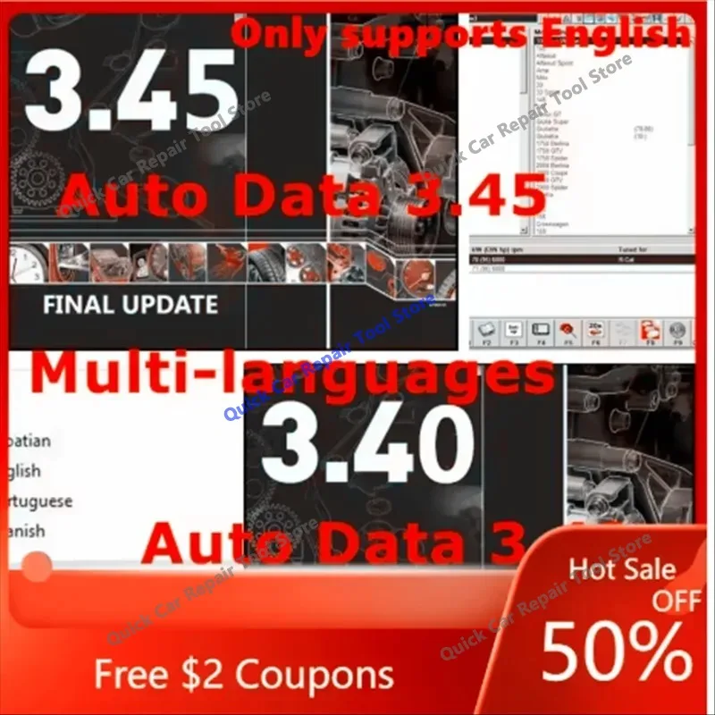 2026 hot  Autodata 3.45/3.40 Auto Car Repair diagnosis Software Multi-languages wiring diagrams data Autodata Polish Portuguese