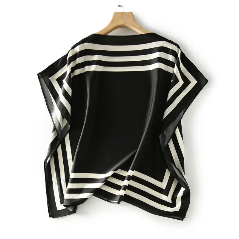 Elegant Slash Neck Batwing Sleeve Striped Blouse Women\'s Clothing 2023 Spring New Casual Pullovers Loose Office Lady Shirt