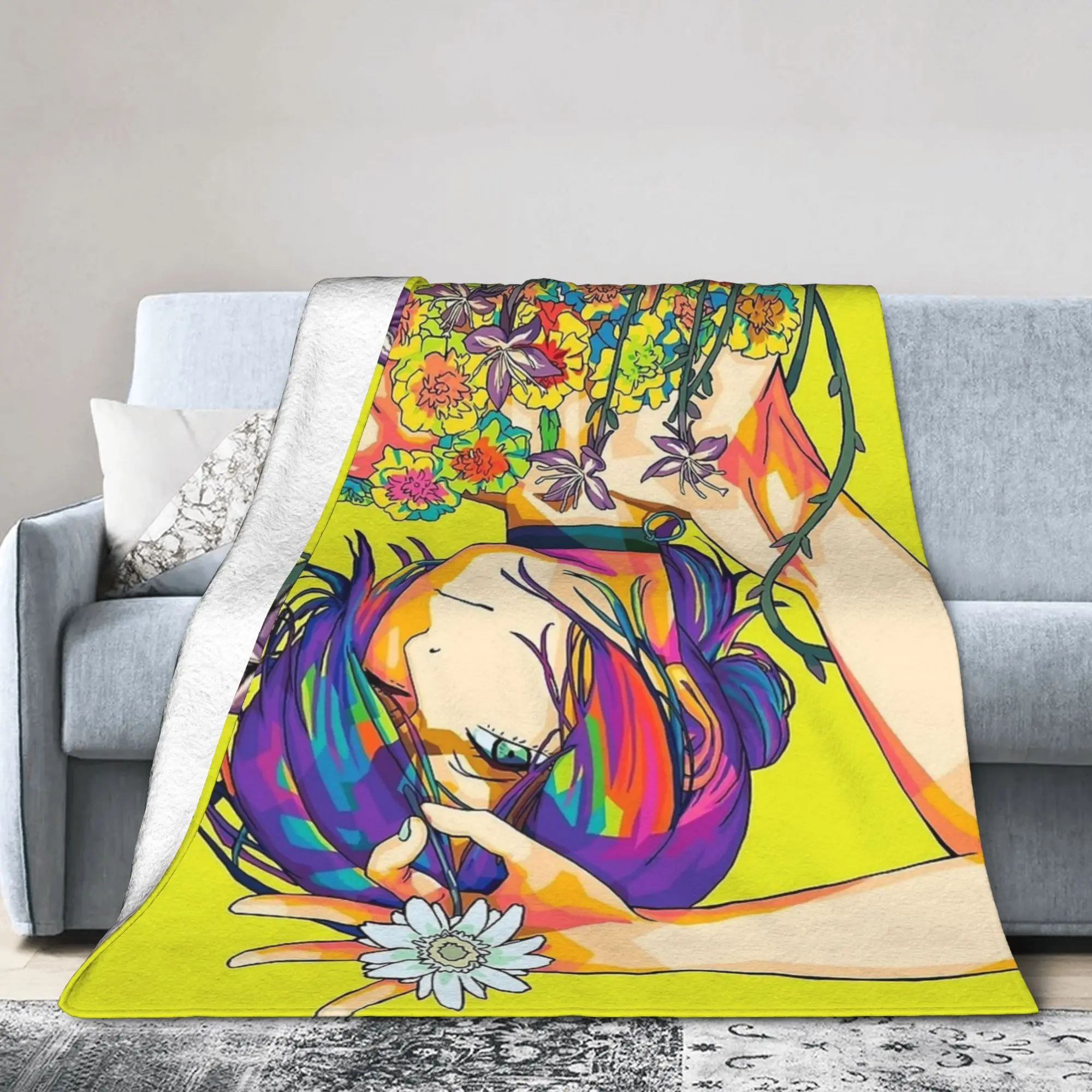 BOOM Chainsaw Man Reze Blanket Fleece Print  Portable Super Soft Throw Blanket for Home Couch Bedspread