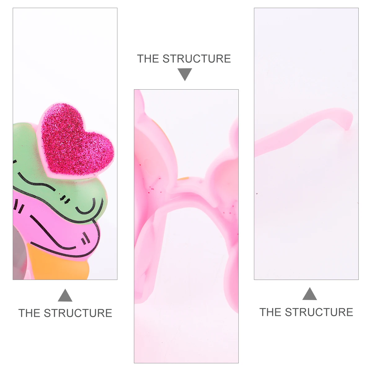 

2 pcs IceCreamEyeglasses BirthdayPartyGlasses PhotoProps FunSunglasses StylishGlitterEffect CoolDecoration GiftKids Adults