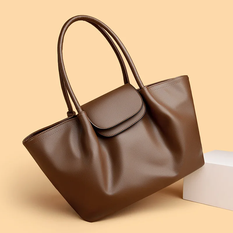 

Faionable большая сумка-тоут из мягкой кожи Capaci MKDN, пригородная сумка, рабочая сумка через плечо, повседневная простая магнитная сумка Sle...