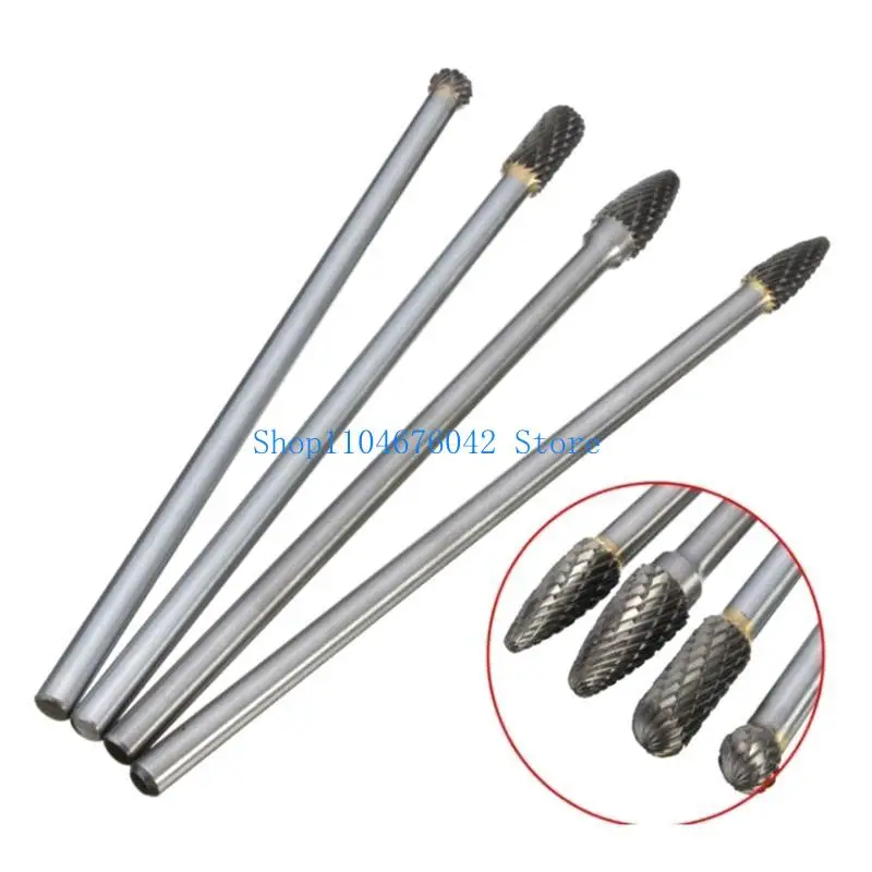 

652F 6-Inch Long Rotary Burr Set 6 mm 14-inch Shank Long Reach Double Cut