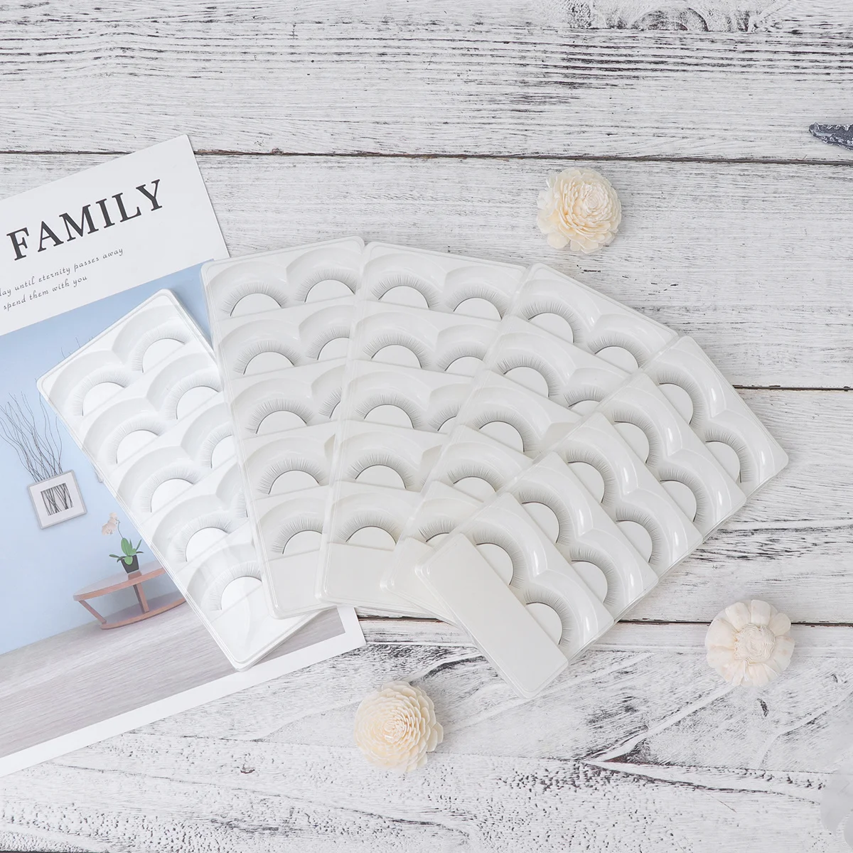 

5Pcs Easy to Apply Comfortable Wear Imitation Eyelashes Natural Look for Eyelash Extension Learners Natural Eyelashes