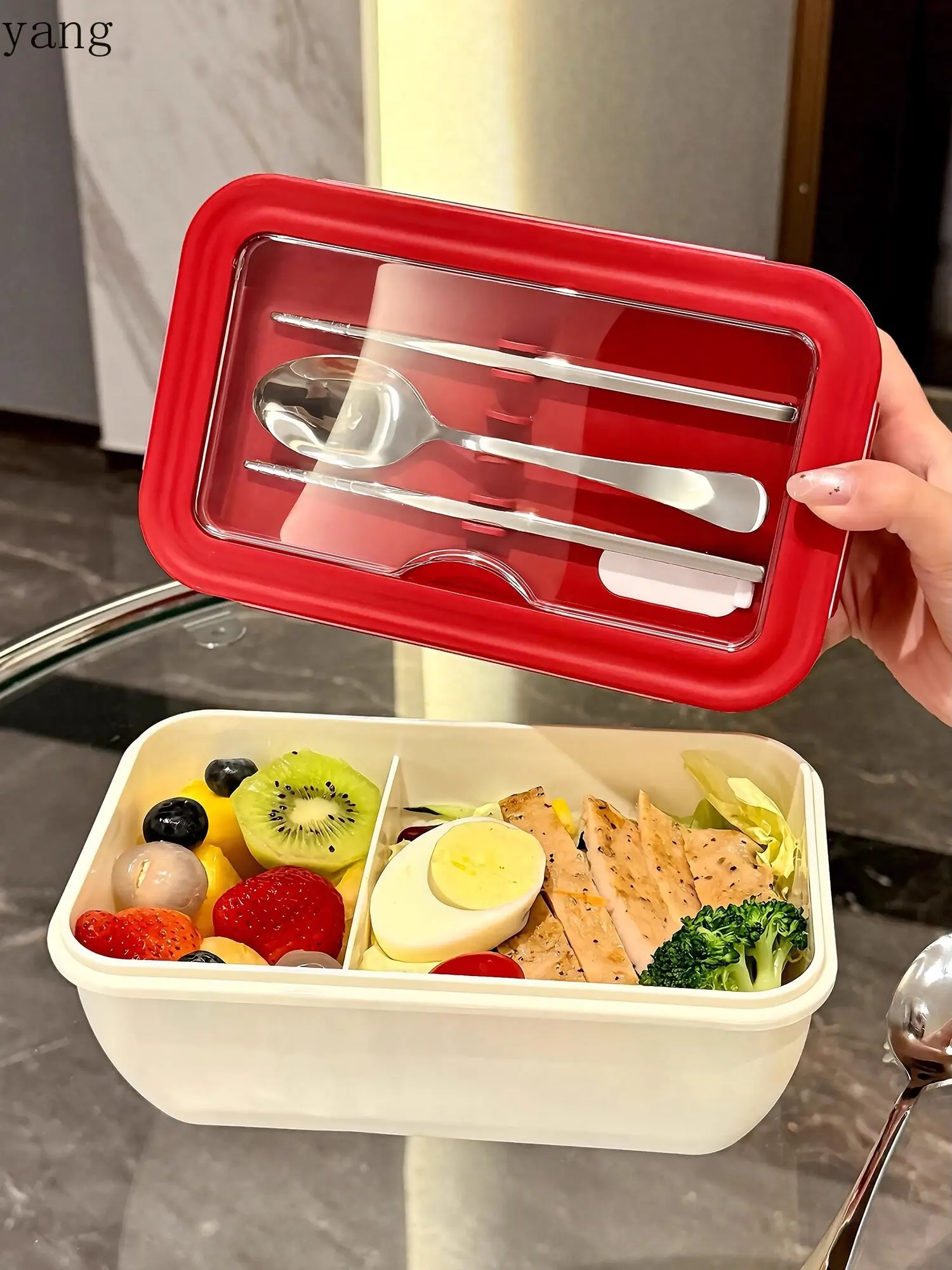 LMM office workers special microwave oven heating bento box fat-reducing meal fruit fresh-keeping sealed box