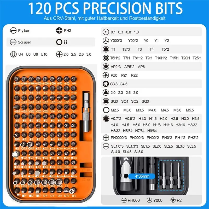 【Clearance Sale】 Screwdriver Set with 120 Bits Magnetic Screwdriver Set with Mini Built-in Box for , Phone,, Watch
