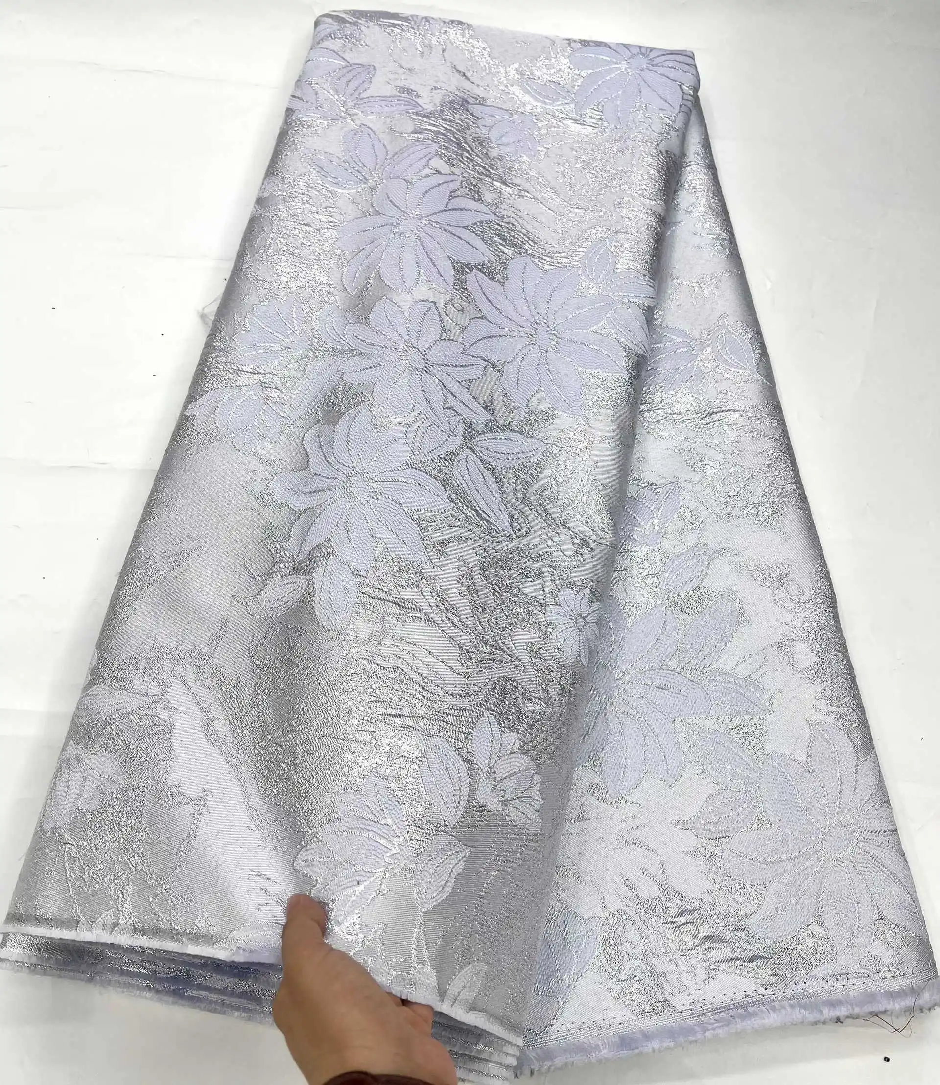 

Роскошная африканская жаккардовая кружевная ткань 2021, высокое качество, 5 ярдов, нигерийская парчовая кружевная ткань для женщин, шитье платья, вечерние