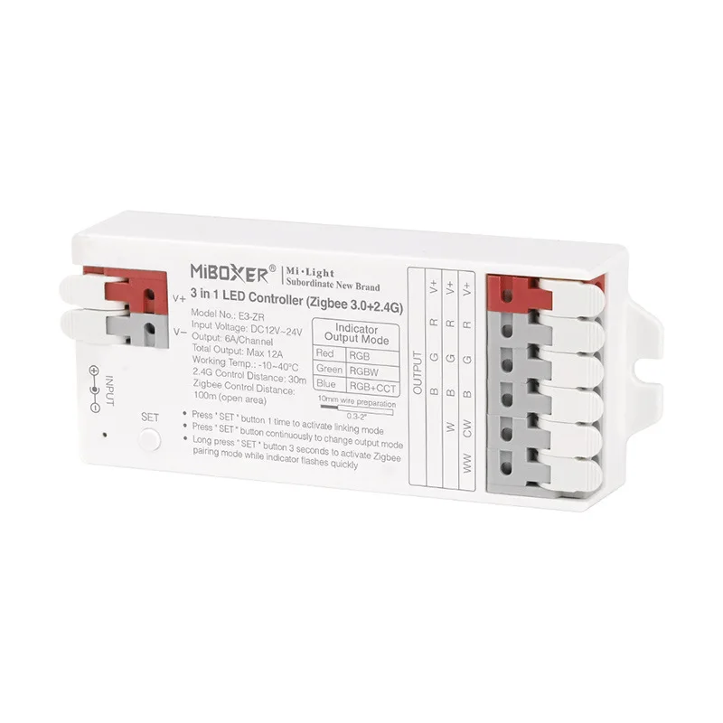 Miboxer Zigbee 3.0+2.4G 2 in 1 LED Strip Controller (Single color/Dual white/)3 in 1 LED Controller (RGB/RGBW/RGBCCT) DC12~24V
