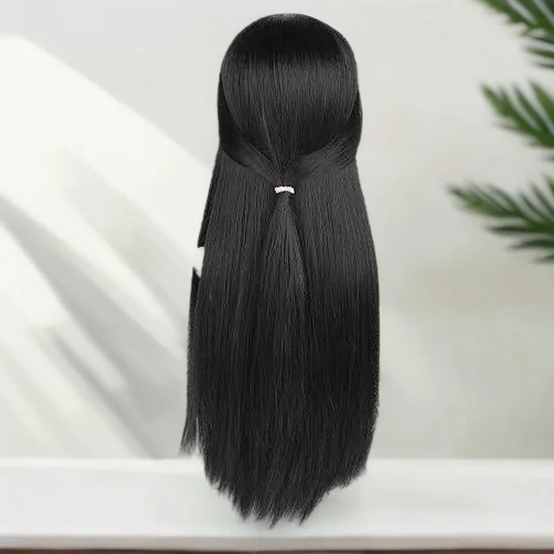 شعر مستعار هانفو شعر طويل مستقيم أبيض زي قديم StyleCOSWomen شعر مستقيم عالمي الجزء الأوسط الانفجارات الطبيعية فول #5