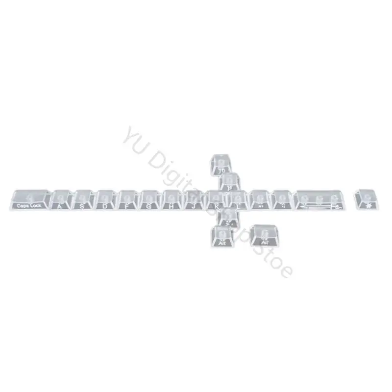 96BA Unique Pattern Keycaps Set For Mechanical Keyboard 19-Key Featuring Side Print And Backlit Compatibility