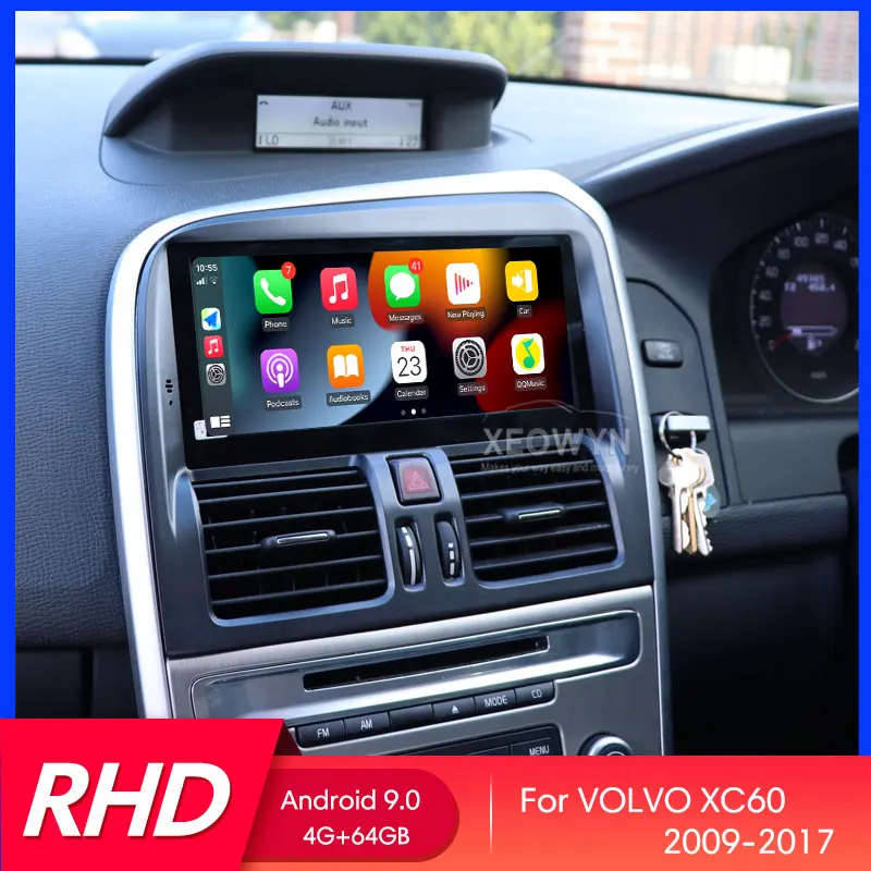 For Volvo XC60 2009 2010 2011 2012-2017 RHD car stereo 2din Android auto radio multimedia player GPS navi apple carplay