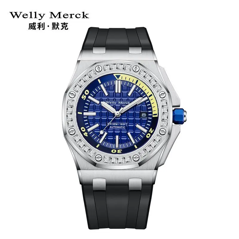 Genuine Welly Merck Fully Automatic Mechanical Men's Watch Fashion Trend Boys Waterproof Watches