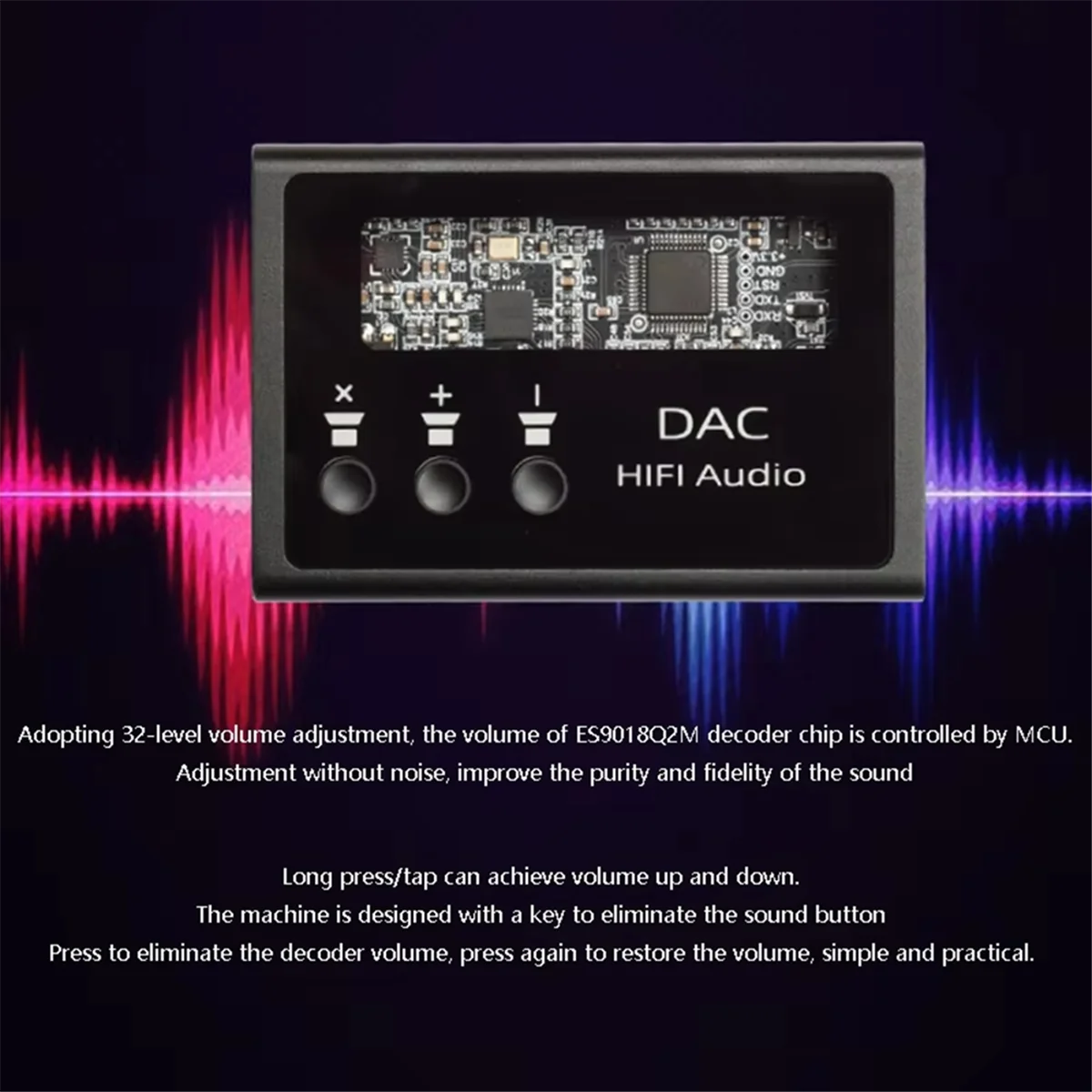 POP-lHIFI усилитель декодирования наушников ES9018K2M DSD128 PCM32BIT 384 кГц выход декодирования без потерь встроенный MAX97220