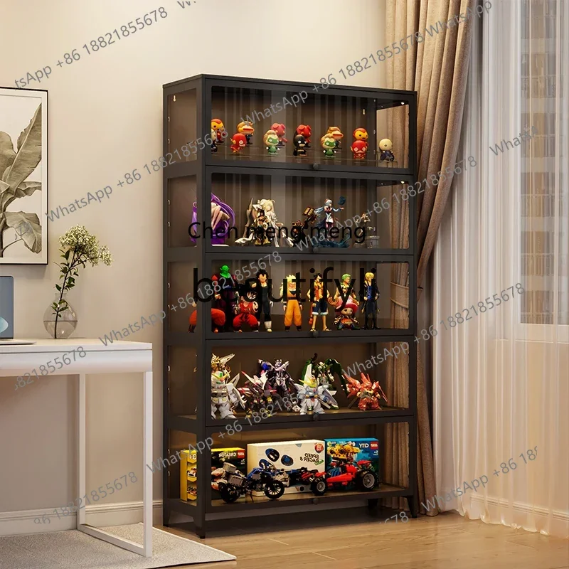 

Toy model display cabinet Household high definition transparent dustproof steel storage locker